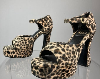 fuzzy cheetah heels
