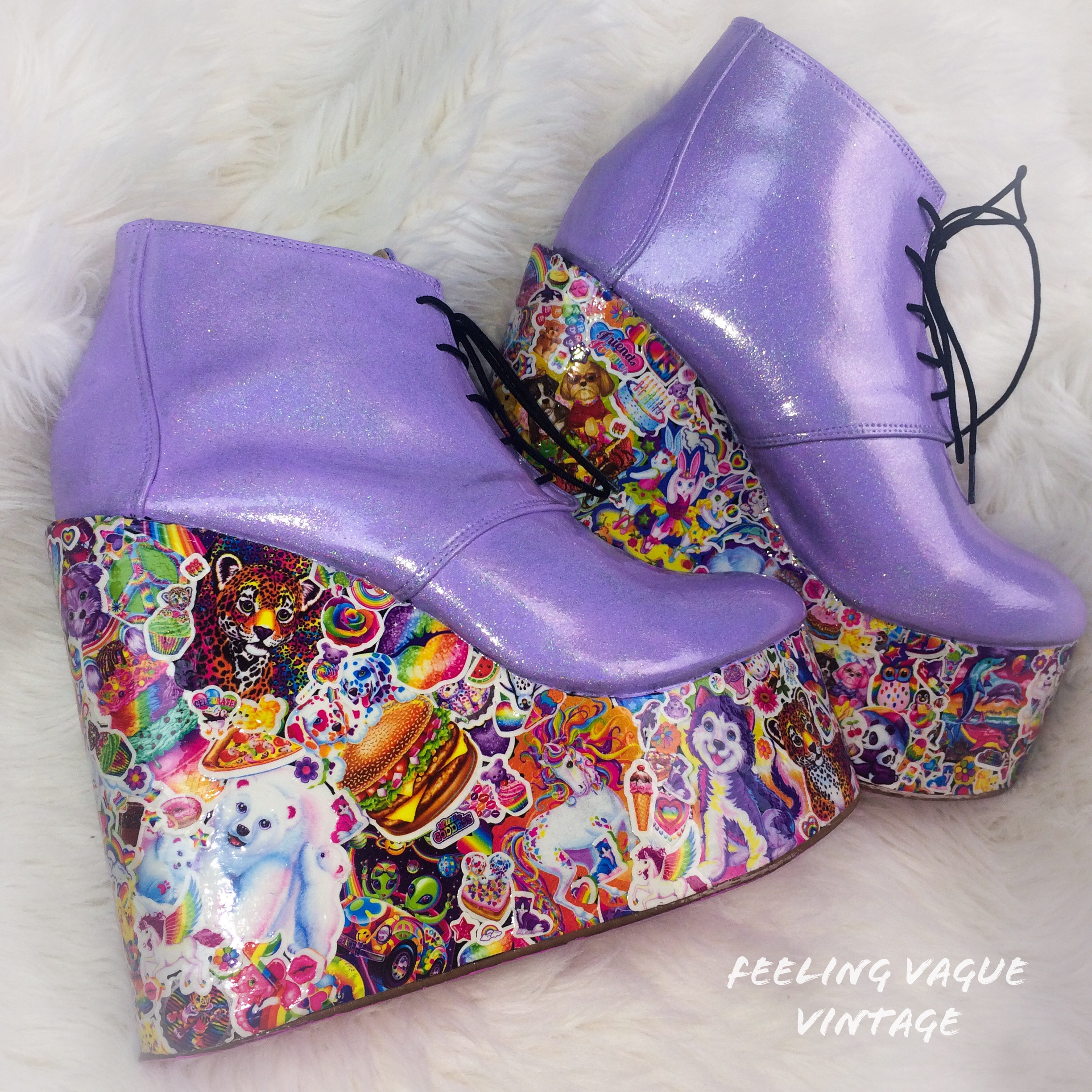 Lisa Frank Inspired Glittered Simple Modern Trek – KM Handmade Boutique