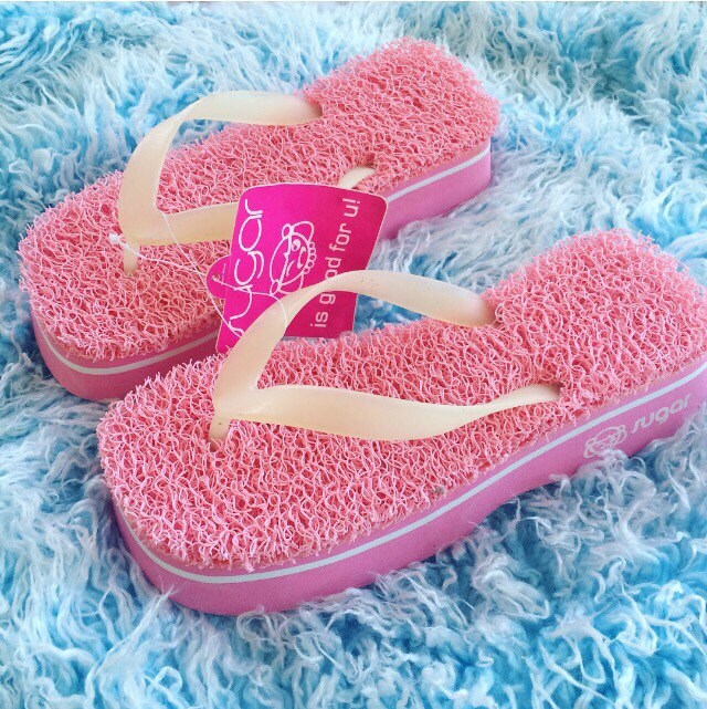 90's Sugar Deadstock Astro Turf Pink Platform Foam Wedge - Etsy