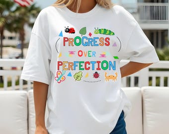 Progress Over Perfection Comfort Colors Shirt, Special Education Teacher Gift