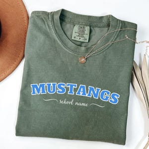 Personalized School Logo Comfort Colors Tee: Back to School Spirit Shirt