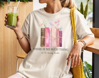 Floral Book T-Shirt: Book Lover Gift - Comfort Colors Tee