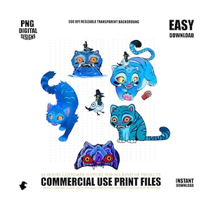 blue cat png 13 kpop demon hunter cat png kpop demon hunter blue cat sublimation bundle k pop demon hunter cliparts 300 dpi resizable kpop