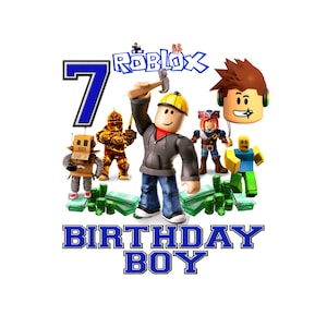 roblox birthday boy 7 red and blue bundle png plus template to maek any age designs  digital download pngr roblox birthday boy customizable