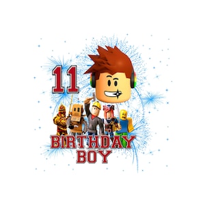 roblox birthday boy 11 red and blue bundle png plus template to maek any age designs  digital download pngr roblox birthday boy customizable