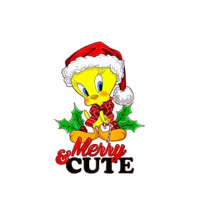 Tweety bird christmas png merry and cute tweety bird christmas designs sublimation digital bundle