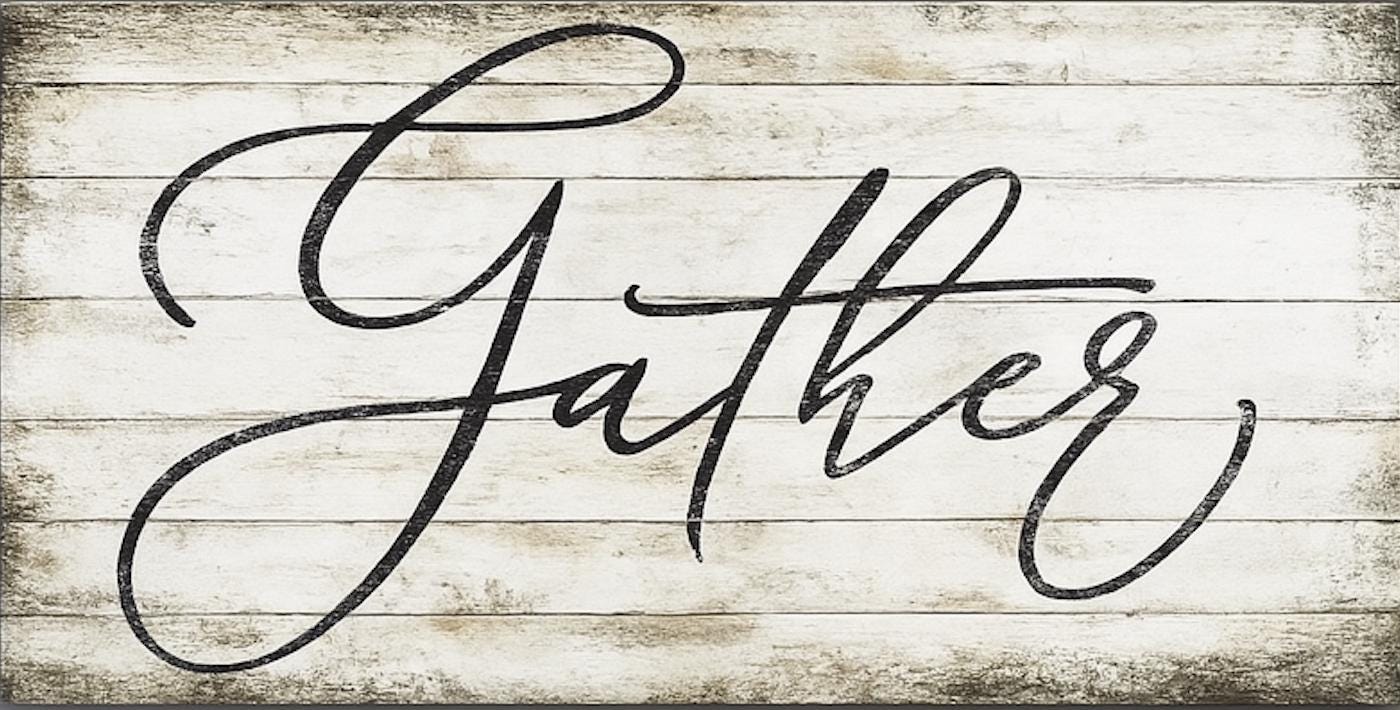 Gather Farmhouse Wall Art Printable, Rustic Modern Dining Room Decor ...