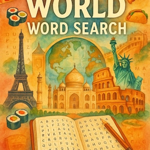 Travel The World Word Search Puzzle Book