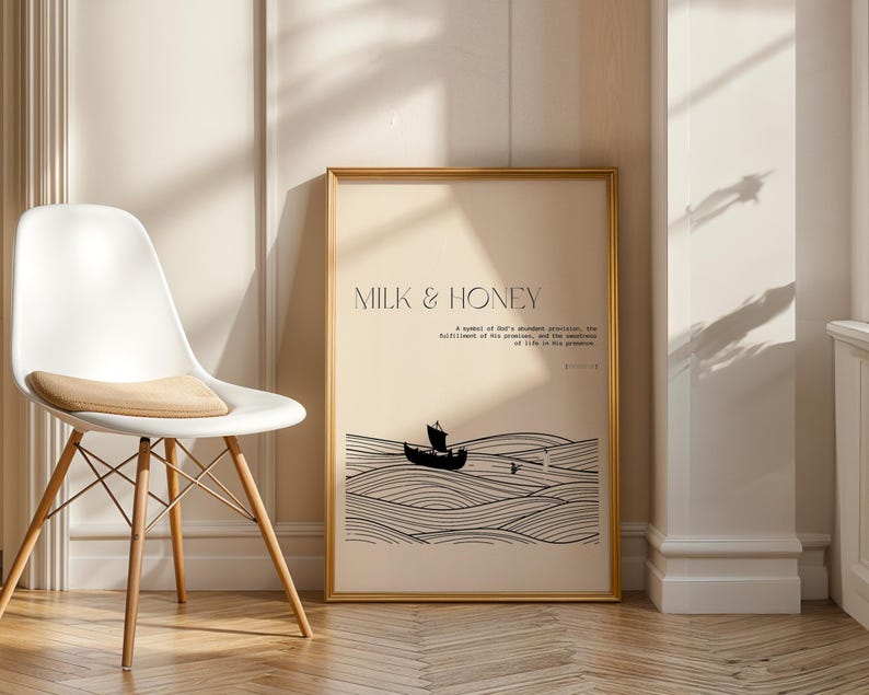 Christian Wall Art Milk and Honey - Bible Verse, Religious Art ...