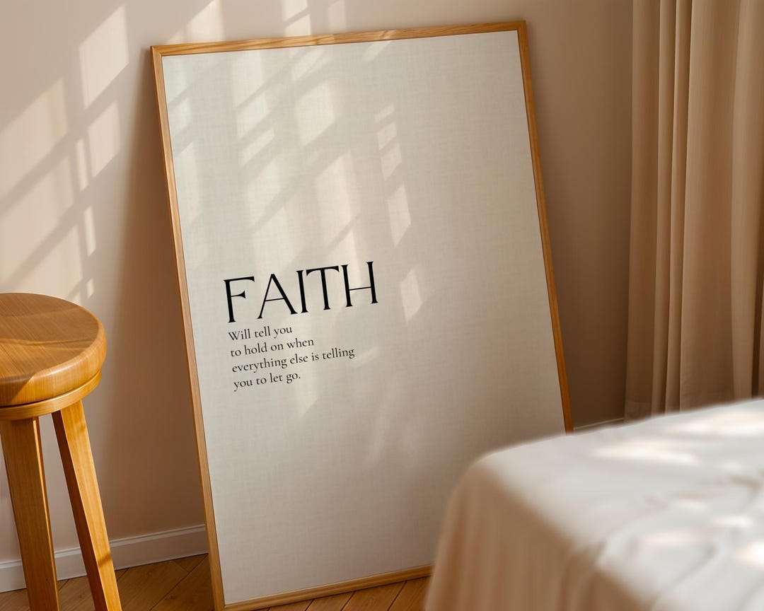FAITH Christian Wall Art and Decor Printable, Minimalist Christian ...