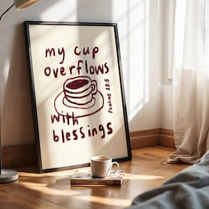 Religious quote wall art encouraging trust in God Christian printable for quiet time reflection and worship