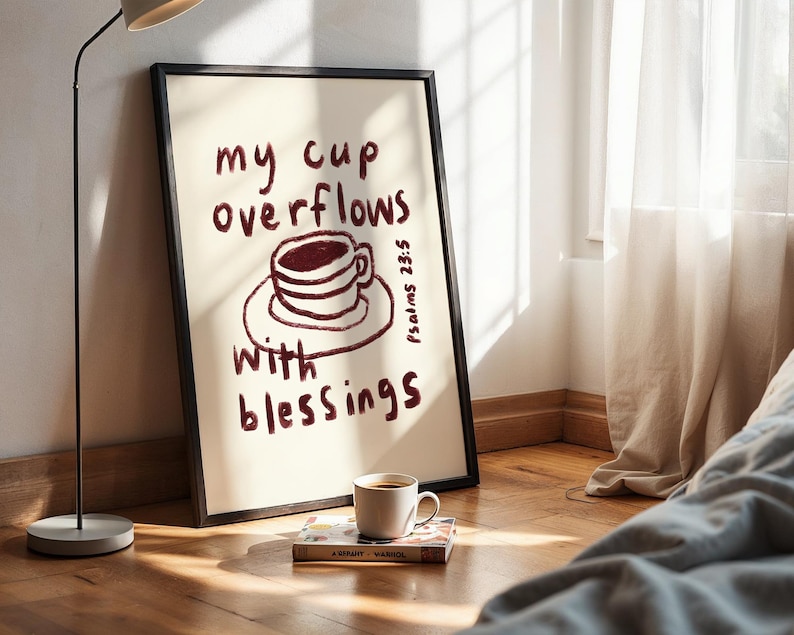 Religious quote wall art encouraging trust in God Christian printable for quiet time reflection and worship