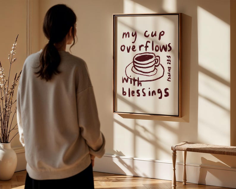 Inspirational faith wall art digital download perfect gift for Christian women encouragement and blessings.