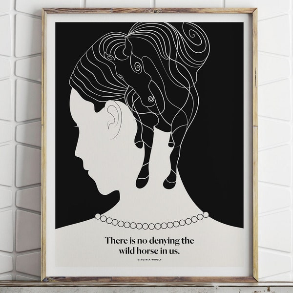 Virginia Woolf Print, Literary Gift, Horse Art