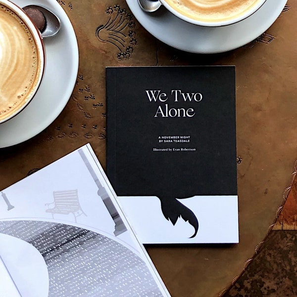 We Two Alone, "A November Night" Illustrated Poem, Literary Gift Book for Poetry Lover, Romantic Gift