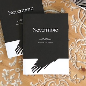 Nevermore: The Raven by Edgar Allan Poe, Illustrated by Evan Roberson,  Gift for Book Lover