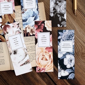 Literary Bookmarks, Set of Six Unique Bookmarks, Book lover Gift for Bookworm, English Major Gift image 1