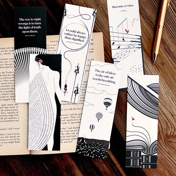 Women Writers Literary Bookmark Set, Book Lover Gift