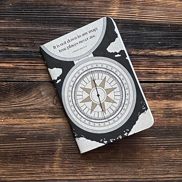 Herman Melville Moby Dick Quote Pocket Notebook, Lined Travel Journal, Traveler Gift for Book Lover