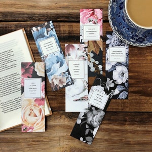 Literary Bookmarks, Set of Six Unique Bookmarks, Book lover Gift for Bookworm, English Major Gift image 6