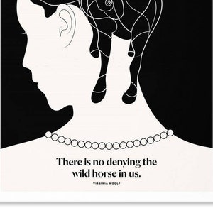 Virginia Woolf Print, Literary Gift, Horse Art image 2