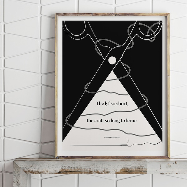 Chaucer Literary Art Print, Classic Literature Quote