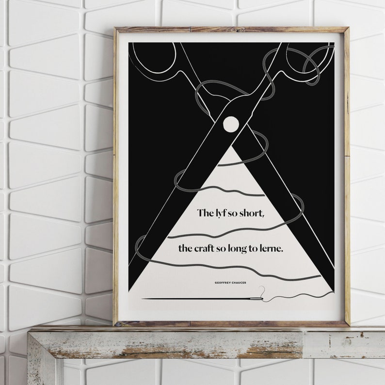 Chaucer Literary Art Print, Classic Literature Quote image 1