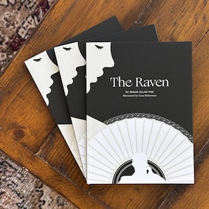 The Raven by Edgar Allan Poe, Illustrated by Evan Roberson,  Gift for Book Lover