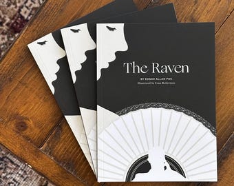 The Raven by Edgar Allan Poe, Illustrated by Evan Roberson,  Gift for Book Lover