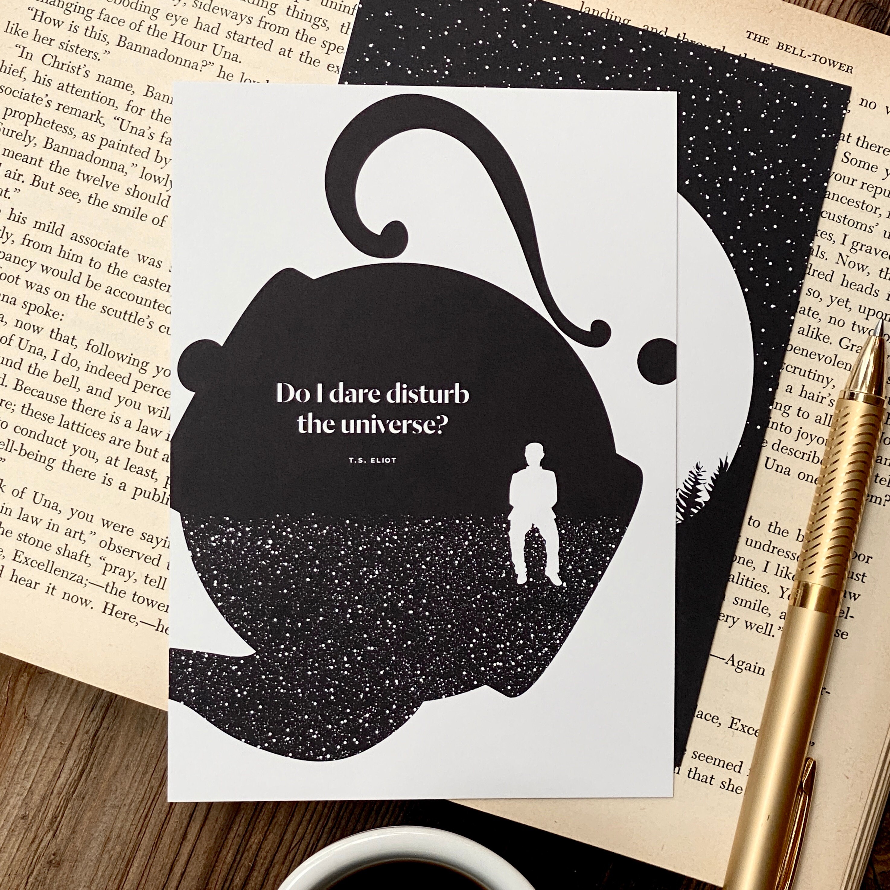 Bestsellers Literary Quote Postcard Set, Aesthetic Illustrated Motivational Notecard Collection, Booklover Collage Art Cards Gift Readers