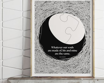 Emily Bronte Literarischer Kunstdruck, Romantisches Zitat, Geschenk zum Valentinstag