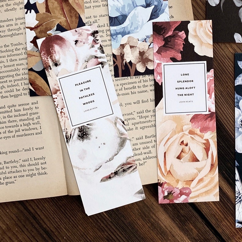 Literary Bookmarks, Set of Six Unique Bookmarks, Book lover Gift for Bookworm, English Major Gift image 3