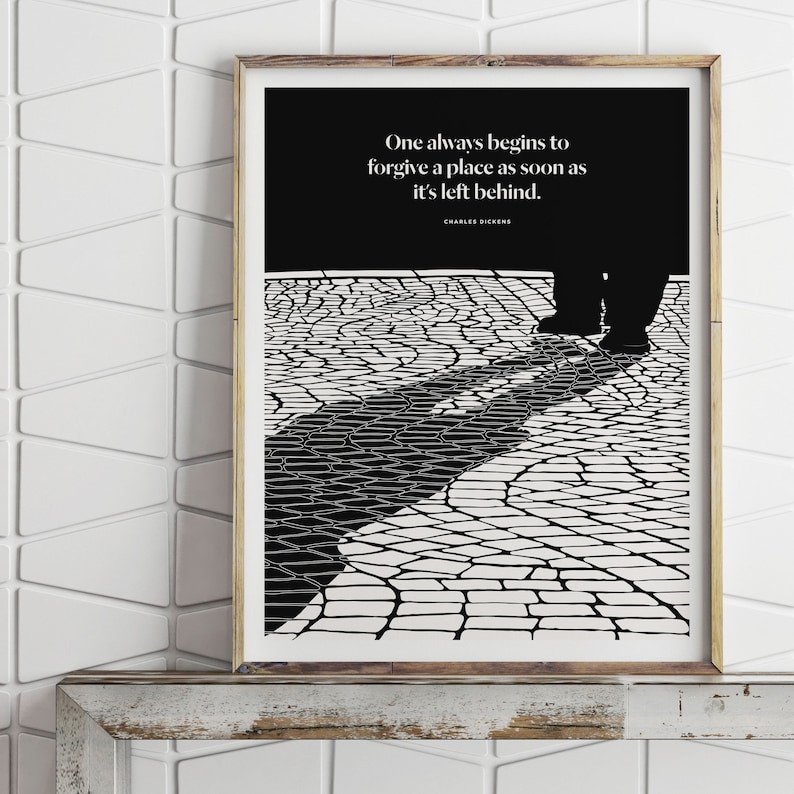 Charles Dickens Quote, Literary Art Print, Traveler Gift image 1