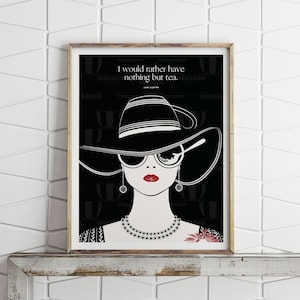 Jane Austen Tea Lover Art Print: Literary Gift