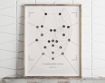 Herman Melville Literary Art Print Wall Art, Bartleby the Scrivener Quote, Gift