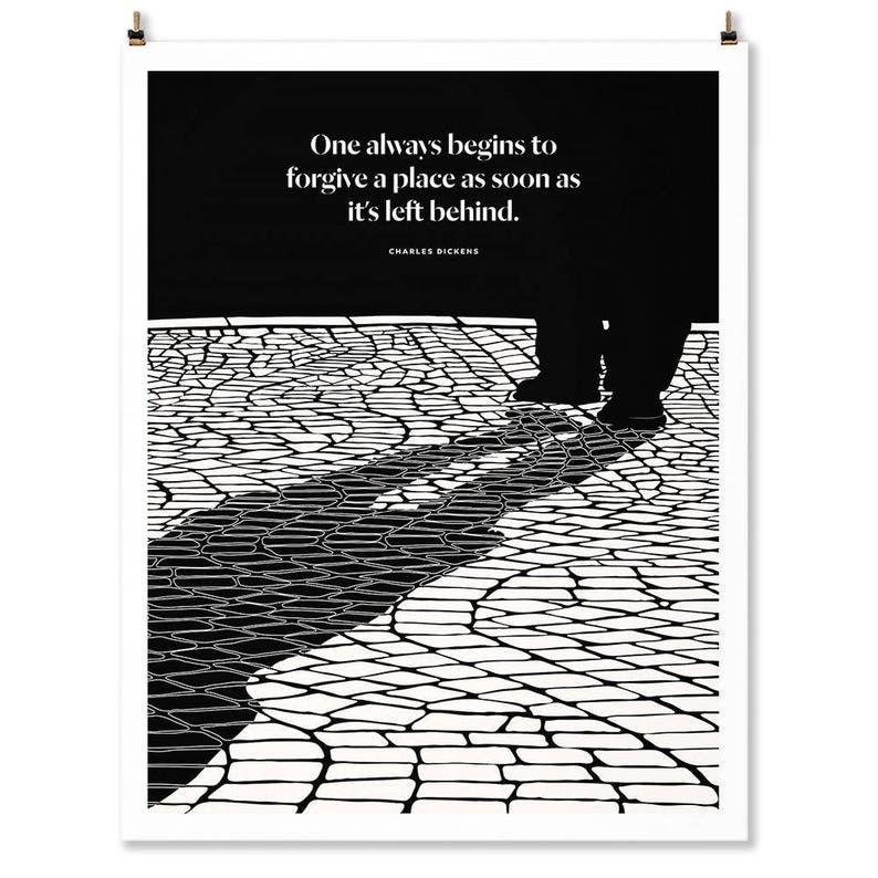 Charles Dickens Quote, Literary Art Print, Traveler Gift image 4