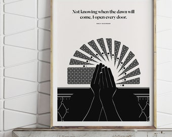 Emily Dickinson literaire kunstafdruk, cadeau boekenliefhebber