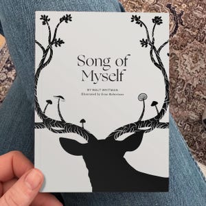 Walt Whitman, The Illustrated, &quot;Song of Myself&quot; Unique Book for Poetry Lover, Bookworm Gift for Book Lover