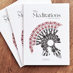 Las meditaciones de Marco Aurelio, ilustradas por Evan Robertson, un libro de regalo literario único para filósofos, estoicismo y filosofía estoica.