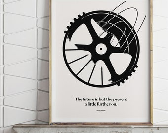 Jules Verne Literary Art Print, Future Quote