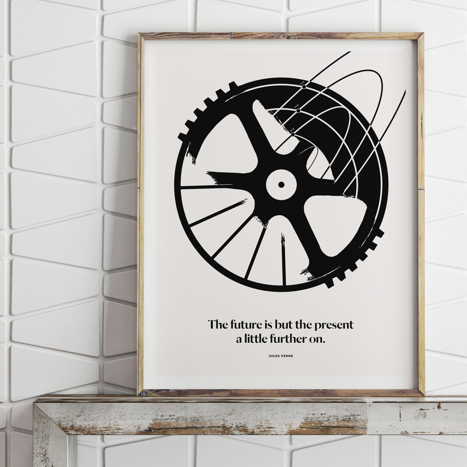 Jules Verne Literary Art Print, Future Quote