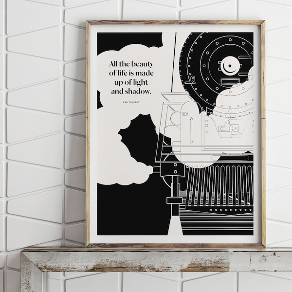 Leo Tolstoy Literary Art Print, Russian Literature Anna Karenina Quote