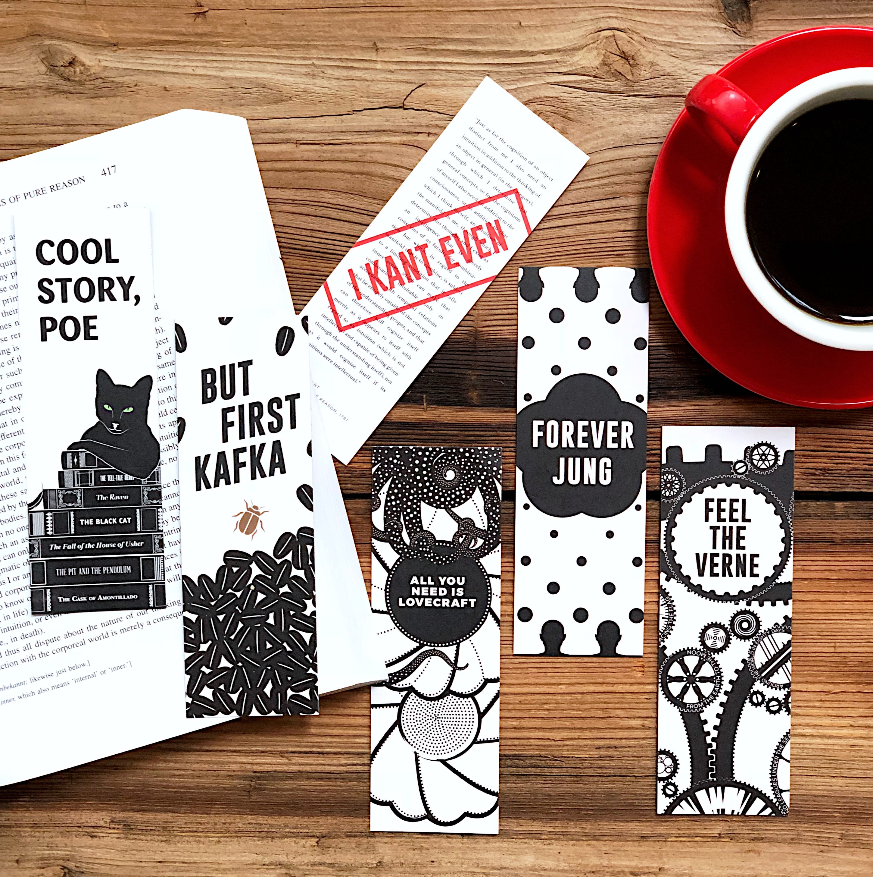 Pun Bookmarks Set of Six Literary Gift Funny Bookmark