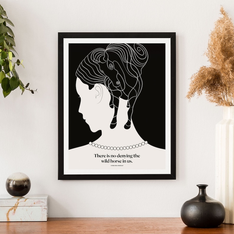 Virginia Woolf Print, Literary Gift, Horse Art image 9