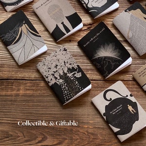 Any Three Notebooks, Lined Literary Journal, Stocking Stuffer, Book Lover Gift for Writer, Reader Gift image 4