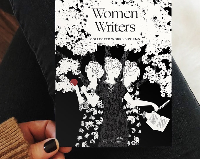 Women Writers Illustrated Poetry Book, Literary Art Collection