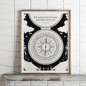 Herman Melville Literary Art Print Wall Art, Moby Dick Quote, Traveler Gift image 1