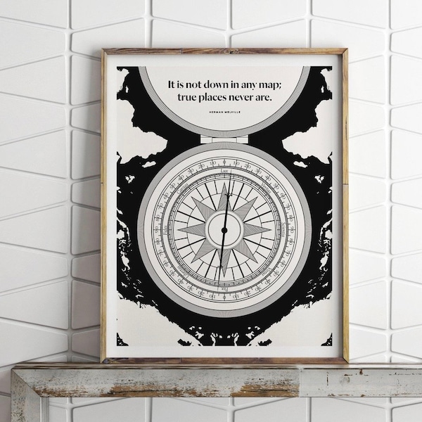 Herman Melville Literary Art Print Wall Art, Moby Dick Quote, Traveler Gift