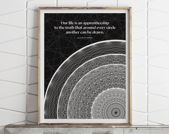 Ralph Waldo Emerson Quote Print: E8 Lattice Math Art