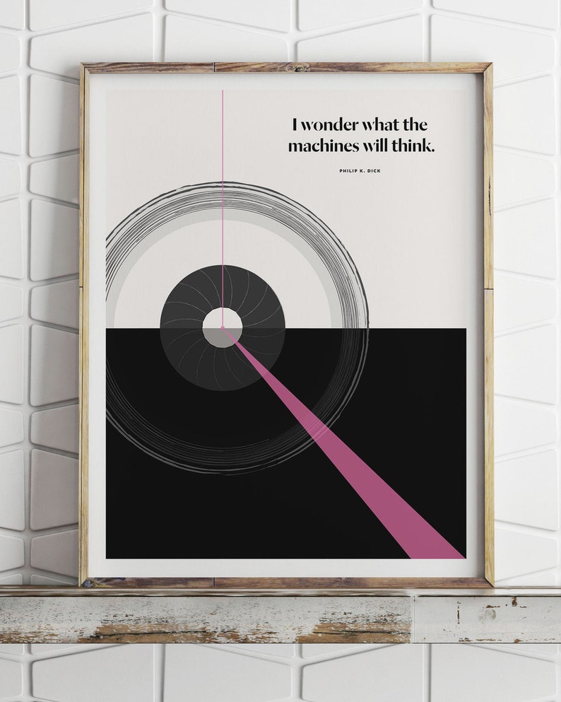 Philip K Dick Literary Art Print, Science Fiction Lover Gift image 1